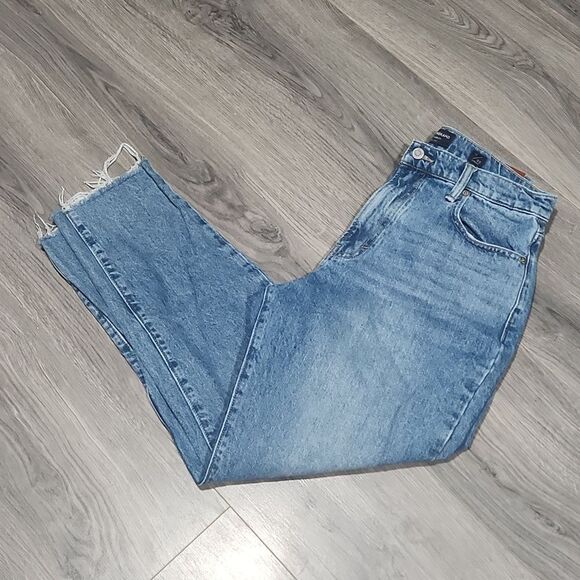 GUC Lucky Brand High Rise Mom Drew Raw Hem JEANS - Picture 3 of 9